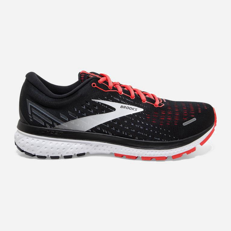 Tenis Brooks Ghost 13 - Zapatillas Para Correr En Asfalto Mujer - Negras / Gris / Coral (GOZH-64809)